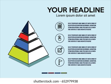 Pyramid Shape infographic elements