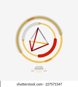 Diseño de línea de forma piramidal, concepto de logotipo