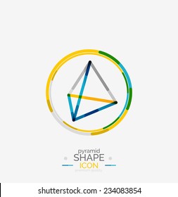 Pyramid shape line design, logo concept