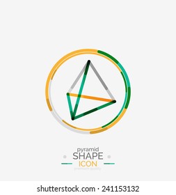 Diseño de línea de forma piramidal, concepto de logotipo