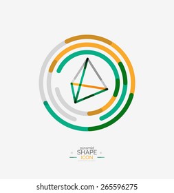 Diseño de línea de forma piramidal, concepto de logotipo