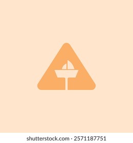 pyramid ship icon logo design