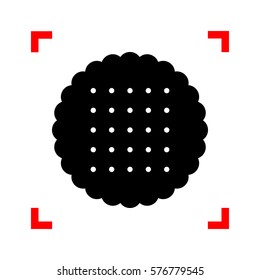 Pyramid sign illustration. Black icon in focus corners on white background. Isolated.