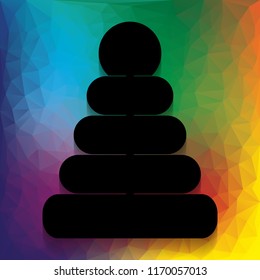 Pyramid sign illustration. Vector. Flat style black icon on white.