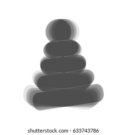 Pyramid sign illustration. Vector. Gray icon shaked at white background.