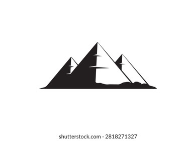 Pyramid silhouette on white background