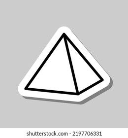 Pyramid simple icon vector. Flat design. Sticker with shadow on gray background.ai