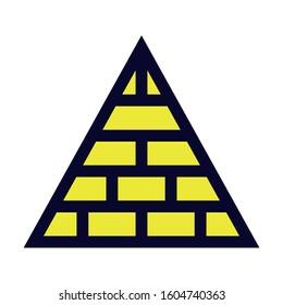 Pyramid. Simple Vector Color Icon.