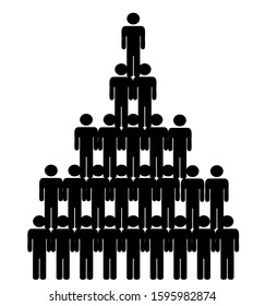 Pyramid of social class. rich and poor people. EPS 10.  
Flat vector illustration  Isolated on white background