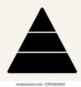 Pyramid solid icon. Report vector illustration isolated on white. Triangle chart glyph style design, designed for web and app. Eps 10