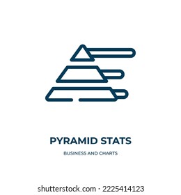 Pyramid stats icon. Linear vector illustration from business and charts collection. Outline pyramid stats icon vector. Thin line symbol for use on web and mobile apps, logo, print media.