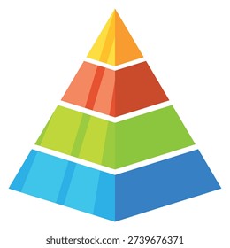 Pyramid structure color template. Hierarchy statistic element