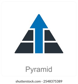 Pyramid and structure icon concept