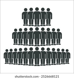 Pyramid Structure of People Silhouettes in Layers