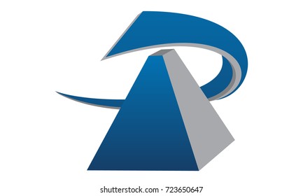 Pyramid Swoosh Letter P 