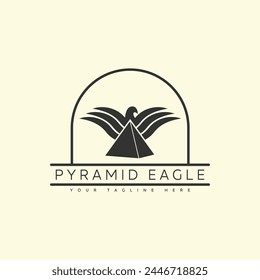 The pyramid is a symbol of ancient Egypt and the bird is a symbol of freedom. Mystery and wonder concept