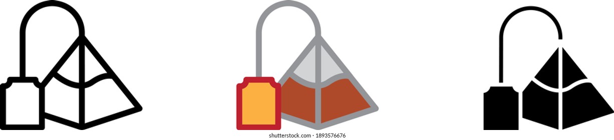 Pyramid tea bag icon, vector	
