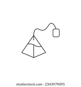 Icono de la bolsa de té de la pirámide. Ilustración vectorial. Eps 10.