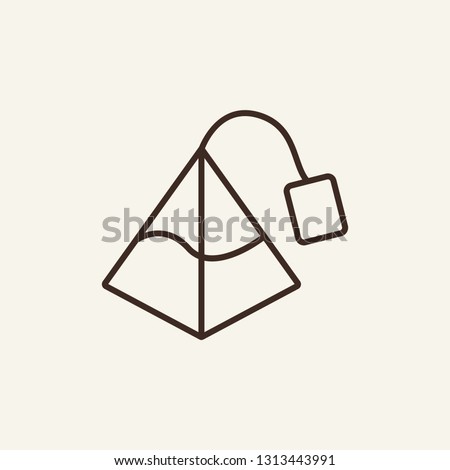 Pyramid tea bag line icon. Triangle paper tea bag on white background. Food concept. Vector illustration can be used for topics like food, kitchen, cafe