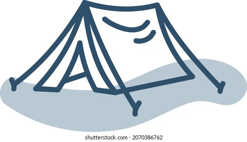 Pyramid tent, illustration, vector, on a white background.