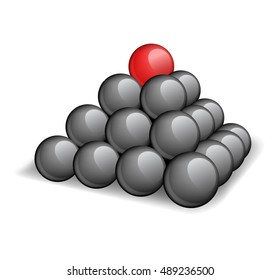 Pyramid top - a unique red sphere in a pyramid top