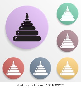 Pyramid toy badge color set icon. Simple glyph, flat vector of toys icons for ui and ux, website or mobile application
