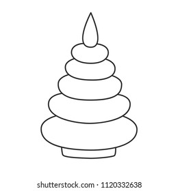 Pyramid toy doodle line vector icon illustration