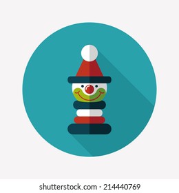 Pyramid toy flat icon with long shadow,eps10
