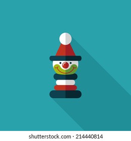 Pyramid toy flat icon with long shadow,eps10