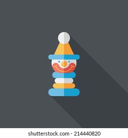 Pyramid toy flat icon with long shadow,eps10