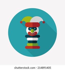 Pyramid toy flat icon with long shadow,eps10