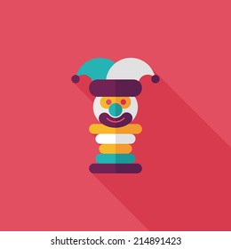 Pyramid toy flat icon with long shadow,eps10