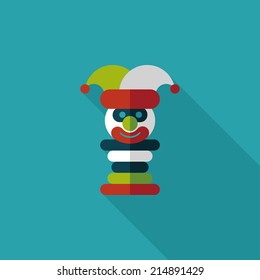 Pyramid toy flat icon with long shadow,eps10