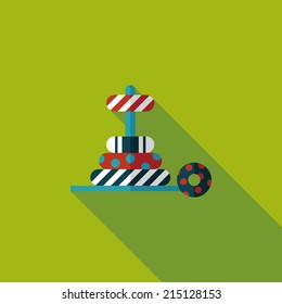 Pyramid toy flat icon with long shadow,eps10
