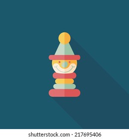 Pyramid toy flat icon with long shadow,eps10