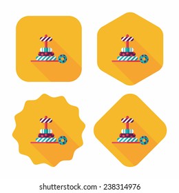 Pyramid toy flat icon with long shadow,eps10