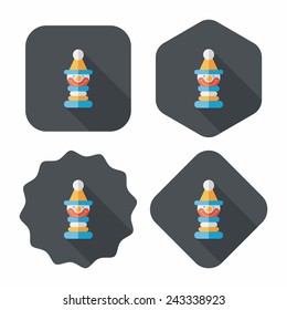 Pyramid toy flat icon with long shadow,eps10
