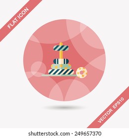 Pyramid toy flat icon with long shadow,eps10