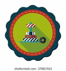 Pyramid toy flat icon with long shadow,eps10