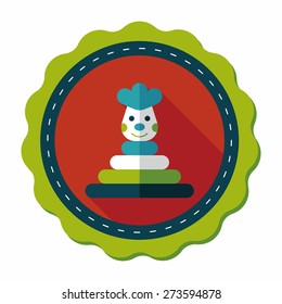 Pyramid toy flat icon with long shadow,eps10