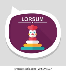 Pyramid toy flat icon with long shadow,eps10