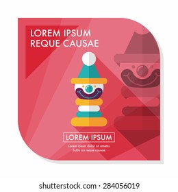 Pyramid toy flat icon with long shadow,eps10