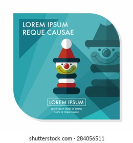 Pyramid toy flat icon with long shadow,eps10