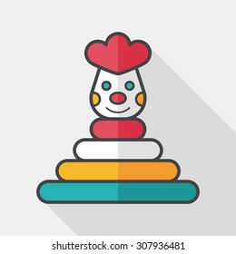 Pyramid toy flat icon with long shadow,eps10