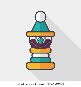 Pyramid toy flat icon with long shadow,eps10