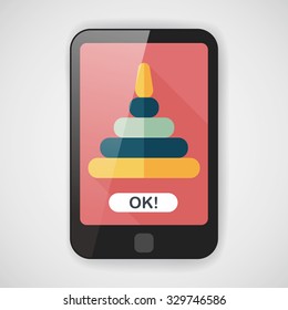 Pyramid toy flat icon with long shadow,eps10