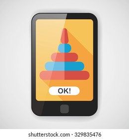 Pyramid toy flat icon with long shadow,eps10