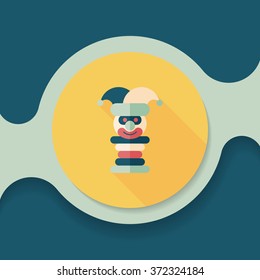 Pyramid toy flat icon with long shadow,eps10