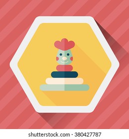 Pyramid toy flat icon with long shadow,eps10