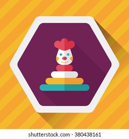 Pyramid toy flat icon with long shadow,eps10